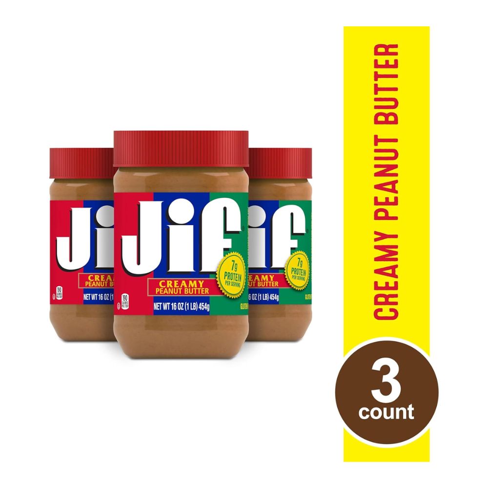 Kit 3 Potes Manteiga de Amendoim Jif 454g Cremosa – Original Americana ...