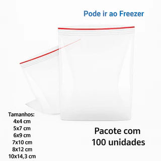 100 Unidades Saco Plástico Zip lock Abre e Fecha Hermético em Oferta na Shopee
