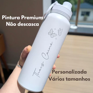 Garrafa Térmica Tinta Premium 550ml/750ml/850ml/973ML/1,2L Personalizada com Nome Academia em Oferta na Shopee