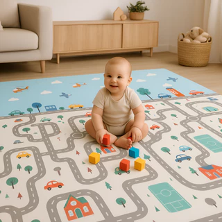 Tapete Tatame Infantil EVA Dobrável 200x180cm x8mm Antiderrapante em Oferta na Shopee