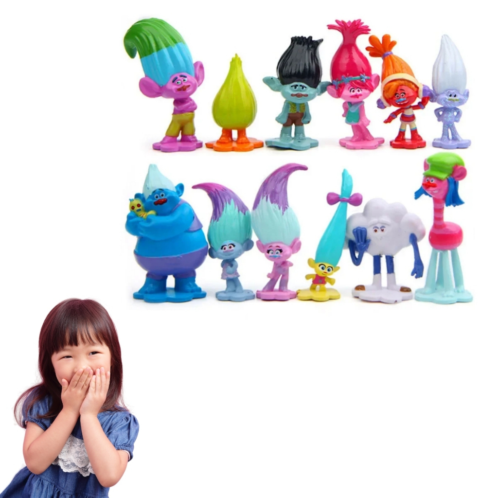 Trolls DreamWorks Pvc Mini Bonecos Infantis Colecionáveis | Shopee Brasil