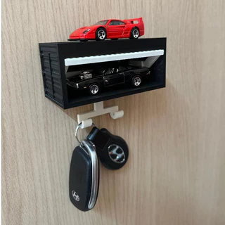 Suporte para chaves suspenso contêiner + garagem de carros decorativo em plástico, para organização