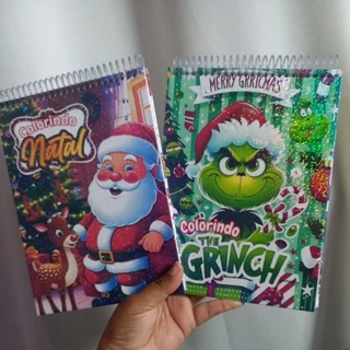 Kit Livros pra colorir Natal e Grinch 50 DESENHOS maravilhosos em Oferta na Shopee