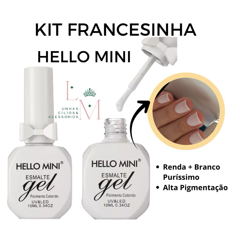 Kit Francesinha Esmalte em Gel Luxo Hello Mini Alta Qualidade Unhas Em ...