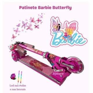 Patinete Barbie de Ferro Rosa Musical Personalizado + Surpresa + Envio para Todo Brasil
