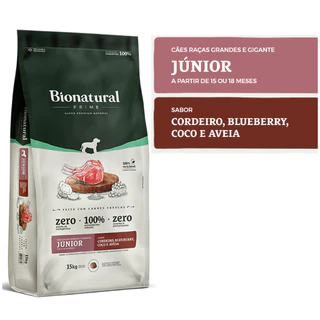 Ração Bionatural Prime Cães Filhotes Raças Grandes e Gigantes Cordeiro 15kg