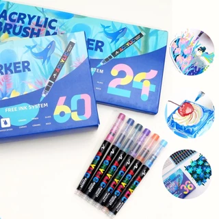 Caneta Marcadora Acrílica De Líquido Direto De 12/24-Para Colorir DIY Canetas De Tinta Líquidas Marcador