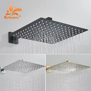 Chuveiro Ducha 30x30CM/20x20 Preto 304 Quadrado Reto/Articulado Banheiro Piscina Area Externa