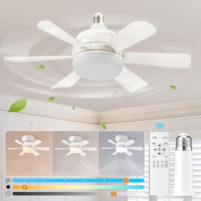 Ventilador Teto 46": Luz LED Tricores Dimível, Controle Remoto/APP, Motor Silencioso Reversível, 6 Vel. – 110V/220V