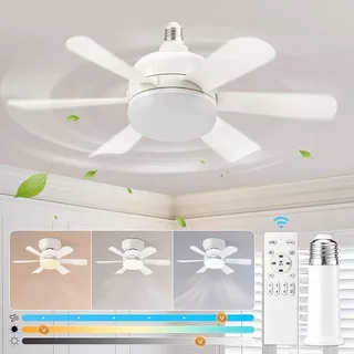 Ventilador Teto 46": Luz LED Tricores Dimível, Controle Remoto/APP, Motor Silencioso Reversível, 6 Vel. – 110V/220V
