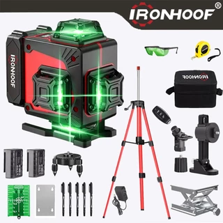 Nivel a Laser Profissional com Tripé 16 Linhas 2 Linhas Verde 30M Recarregável