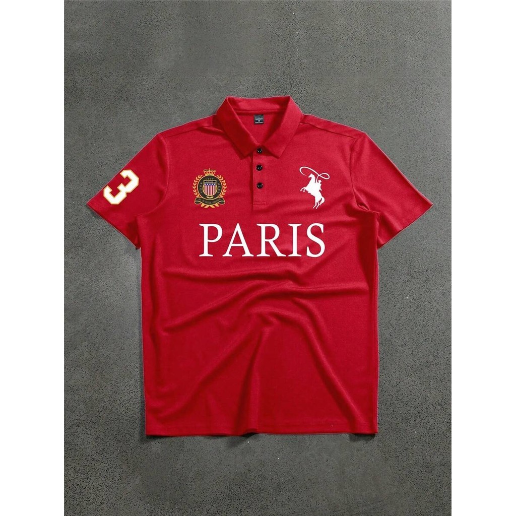 Camisa Polo Paris de Manga Curta Masculina, Casual