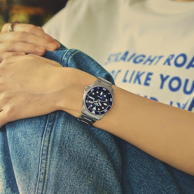 SEIKO 5 SPORTS■SBSA225美品■オイスターブレス付き Relógio masculino Seiko Five Sports SKX de tamanho médio, estilo