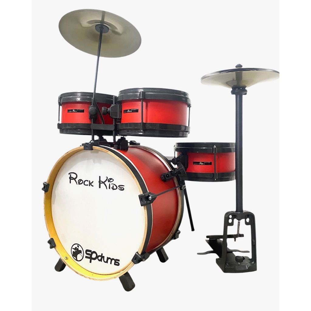 Bateria Infantil Resistente Rmv Rock Kids Com Chimbal Banco