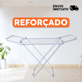 Varal Dobrável de Chão com Abas Super Leve | Ideal para Apartamento | Reforçado e Não Enferruja | Pintura Eletrostática