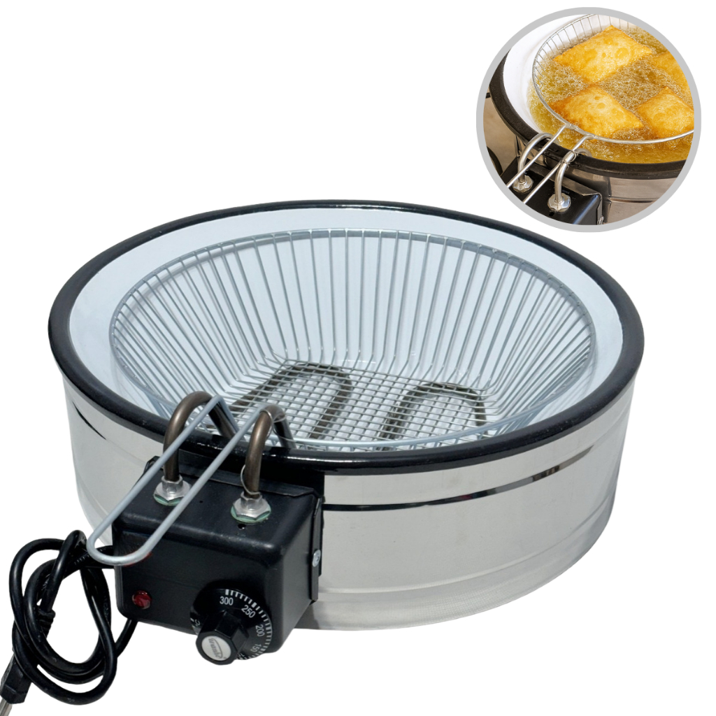 Fritadeira Elétrica Tacho 7 Litros Inox Redonda Industrial E
