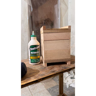 Caixa INPA 12x12 Jataí Mirim Irai - EUCALIPTO - 1 Ninho e 1 Sobreninho 7cm, 1 Melgueira 5cm, 4cm de expessura ASF
