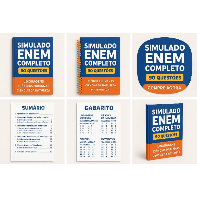 Simulado Enem Apostila com perguntas gabarito+conteúdo para estudo ...