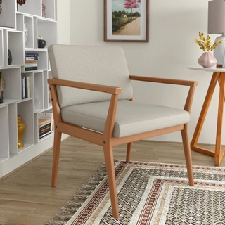 Poltrona Tip Com Estrutura De Madeira Linho Elegante Moderna Para Sala Estar Recepção Quarto - MLDM em Oferta na Shopee