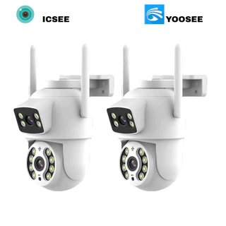 KIT Câmera De Segurança Lente Dupla IP66 Wi-Fi 360° Sensor Movimento Visão Noturna ICSEE/YOOSEE