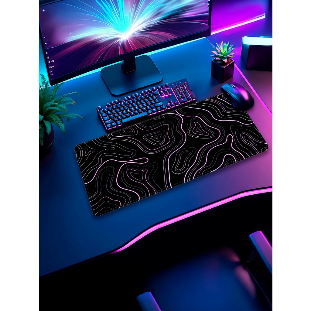 Mouse Pad Gamer Com Costura nas Bordas Vários Tamanhos Tema Anime/Abstrato e outros