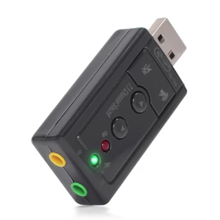 Adaptador Placa de Som USB 7.1 – Plug & Play, Controle de Volume, Mute, LED e Entrada P2 para Fone/Mic