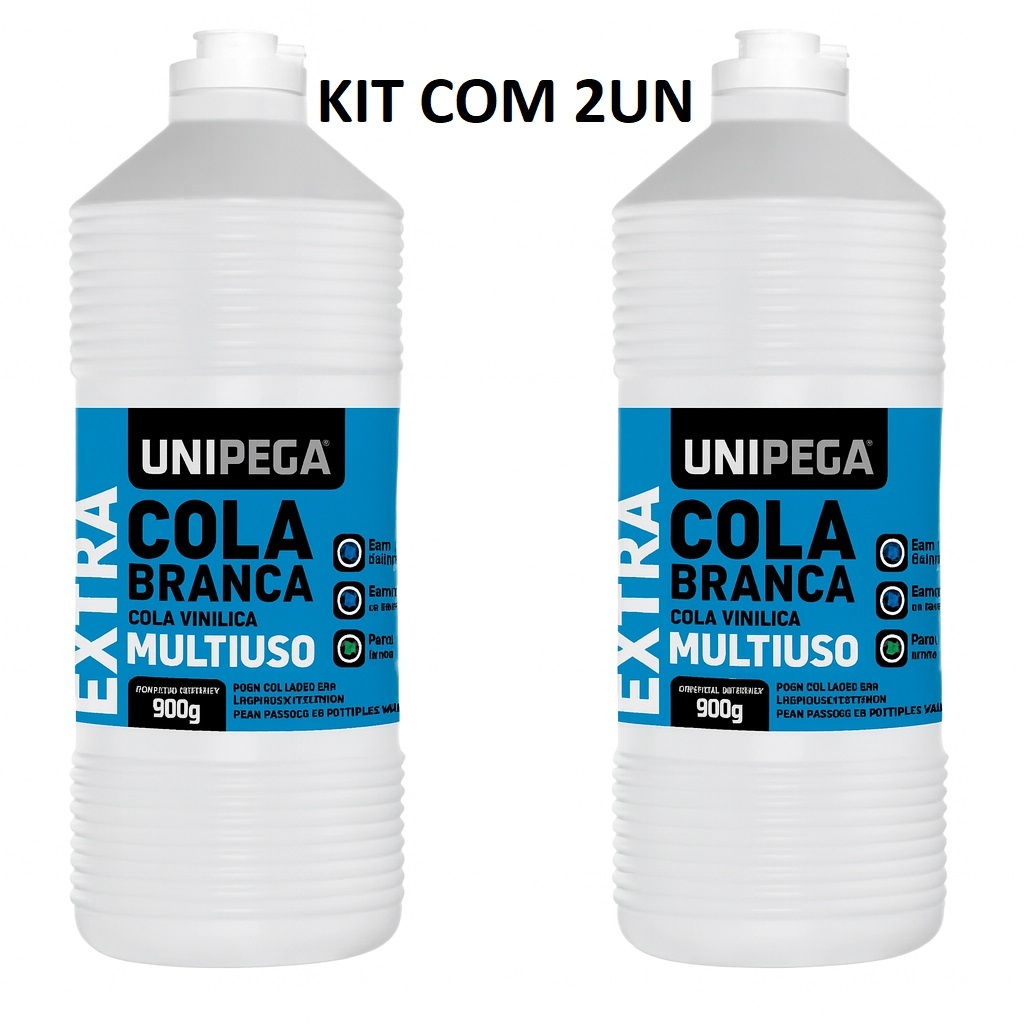 KIT 2 Colas Branca PVA 900g Extra Forte P/ Madeira Artesanato Papelão ...