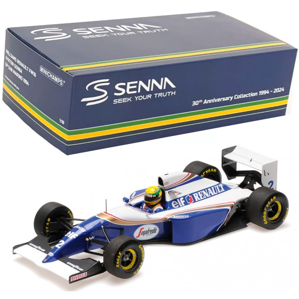 Miniatura Carro F1 Ayrton Senna Williams Renault Fw16 1/18 1994