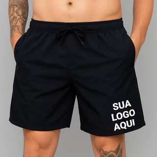 Bermuda Tactel mauricinho Masculina Personalizada Com Sua Logo ou Escudo Tecido Leve Modelo Adulto