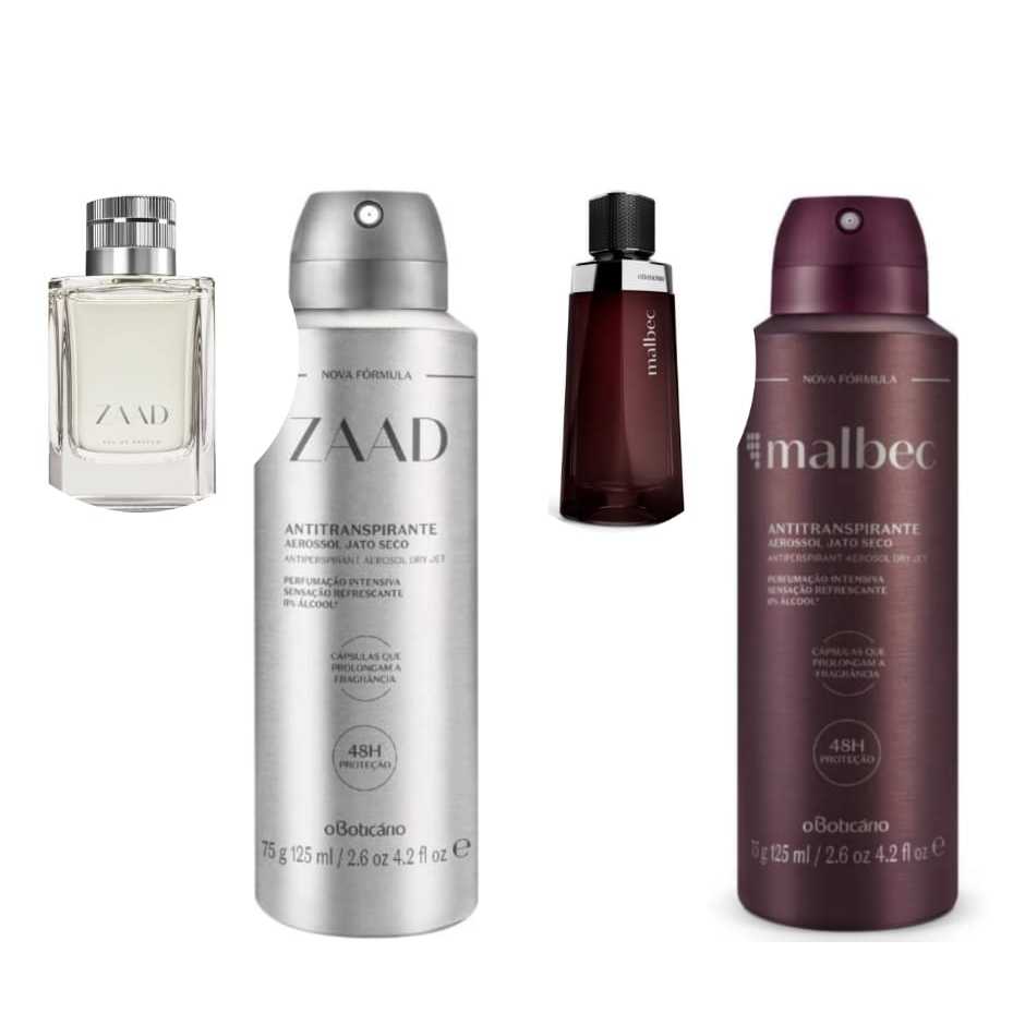 Desodorante Aerossol Malbec e Zaad Combo 125 ml O Boticário ( 02 Itens ) em Oferta na Shopee