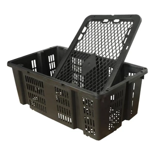 Caixa Cesto organizador multiuso com tampa - grande 23 litros - 49x29x19cm em Oferta na Shopee