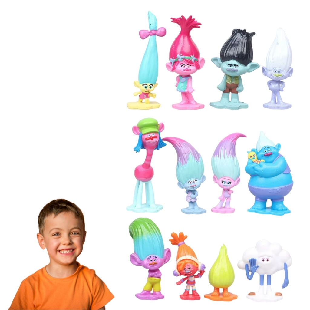 Coleção Trolls - 12 Figuras Pvc Mini Personagens De Ação | Shopee Brasil