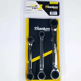 Kit de Chaves Catraca 4 em 1 com 3 Peças – Titanium Platina em Oferta na Shopee