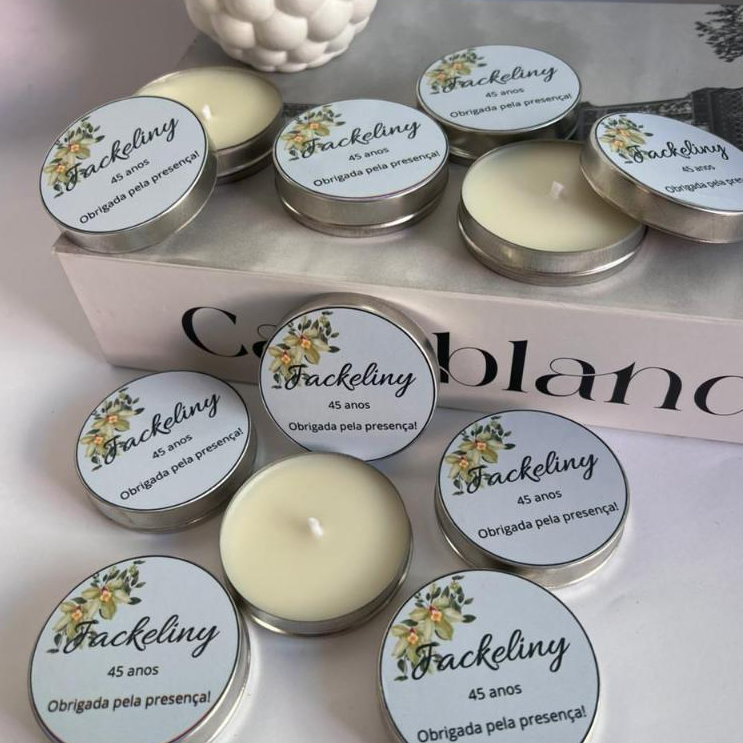 Kit velas aromáticas lembrancinha PERSONALIZADAS - veganas
