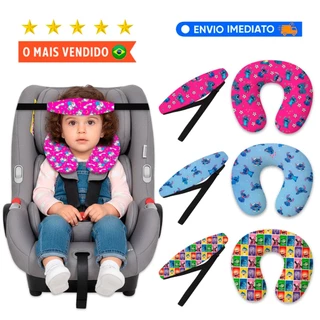 Kit Almofada de pescoço + Faixa Apoio Suporte Cabeça de Bebê Cadeirinha Carro em Oferta na Shopee