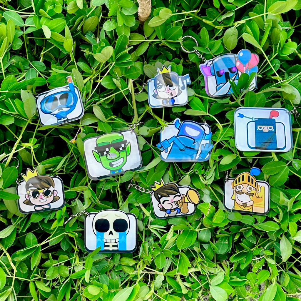 Chaveiro Emotes Clash Royale Acrílico – Acessório Geek Gamer ideal