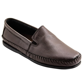 Sapatilha Sapato Mocassim Masculino de Couro Legítimo Confortável Sola de Borracha Costurado