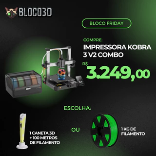 Impressora 3D Anycubic Kobra 3 V2 + CURSO GRATUITO • Com ACE Pro • 600 mm/s • 250×250×260mm