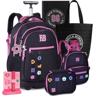 Kit Mochila Lancheira Estojo RB Rebecca Bonbon Carrinho 360 Rodinhas Lançamento 2025