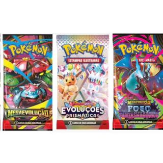 booster Pokemon Fogo Fantasmagórico/ Evoluções Prismaticas e Mega Evolução