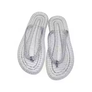 Chinelo Feminino Rasteira Trançado Sandália Jelly Feminino Transparente Confortável Tendencia Verão Estiloso