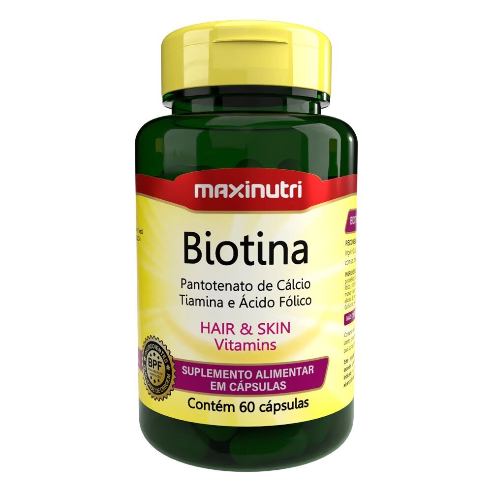 Biotina Maxinutri 60 Cápsulas – Cabelos, Unhas e Fortalecimento Capilar ...