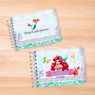 Kit Livro de Colorir Personalizado “Festa Sereia” | 40 Desenhos | Capa Flexível 230g  | Lembrancinha Aniversário em Oferta na Shopee