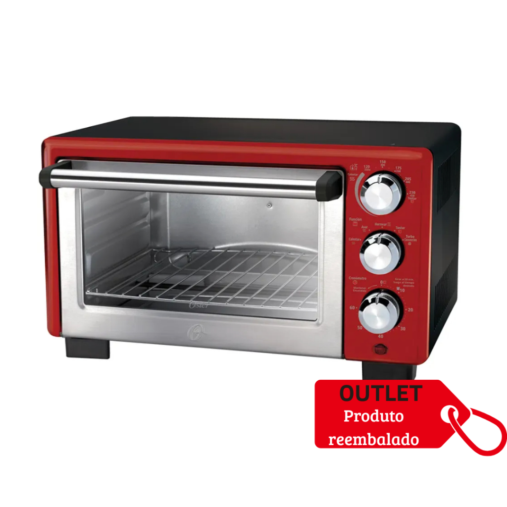 (Outlet) Forno Elétrico Oster Convection Cook, 18L, 220V, Vermelho ...