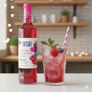 Xarope Frutas Vermelhas Begin Para Drinks - Garrafa 750ml