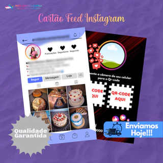 Cartão de Visita Estilo Feed Instagram com qr-code - Frente e Verso - Arte Gratuita - Envio HOJE!
