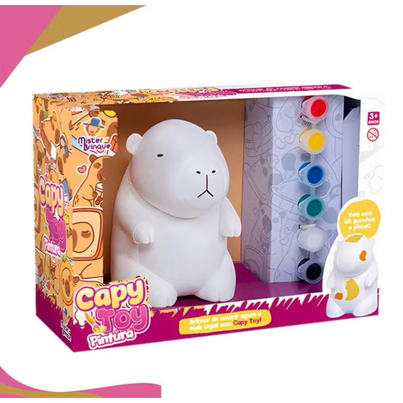 Capivara Capy toy para colorir, pintar com tinta guache | Shopee Brasil