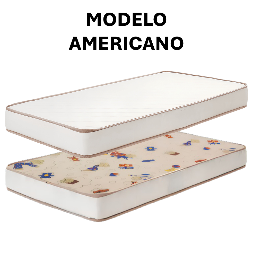Colchão De Berço Impermeável 130x70 Modelo Americano D18 | Shopee Brasil