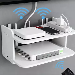 【MDF Durável】Prateleira para Roteador – Suporte Invisível na Parede, Acomoda TV/Modem/Video Game! em Oferta na Shopee