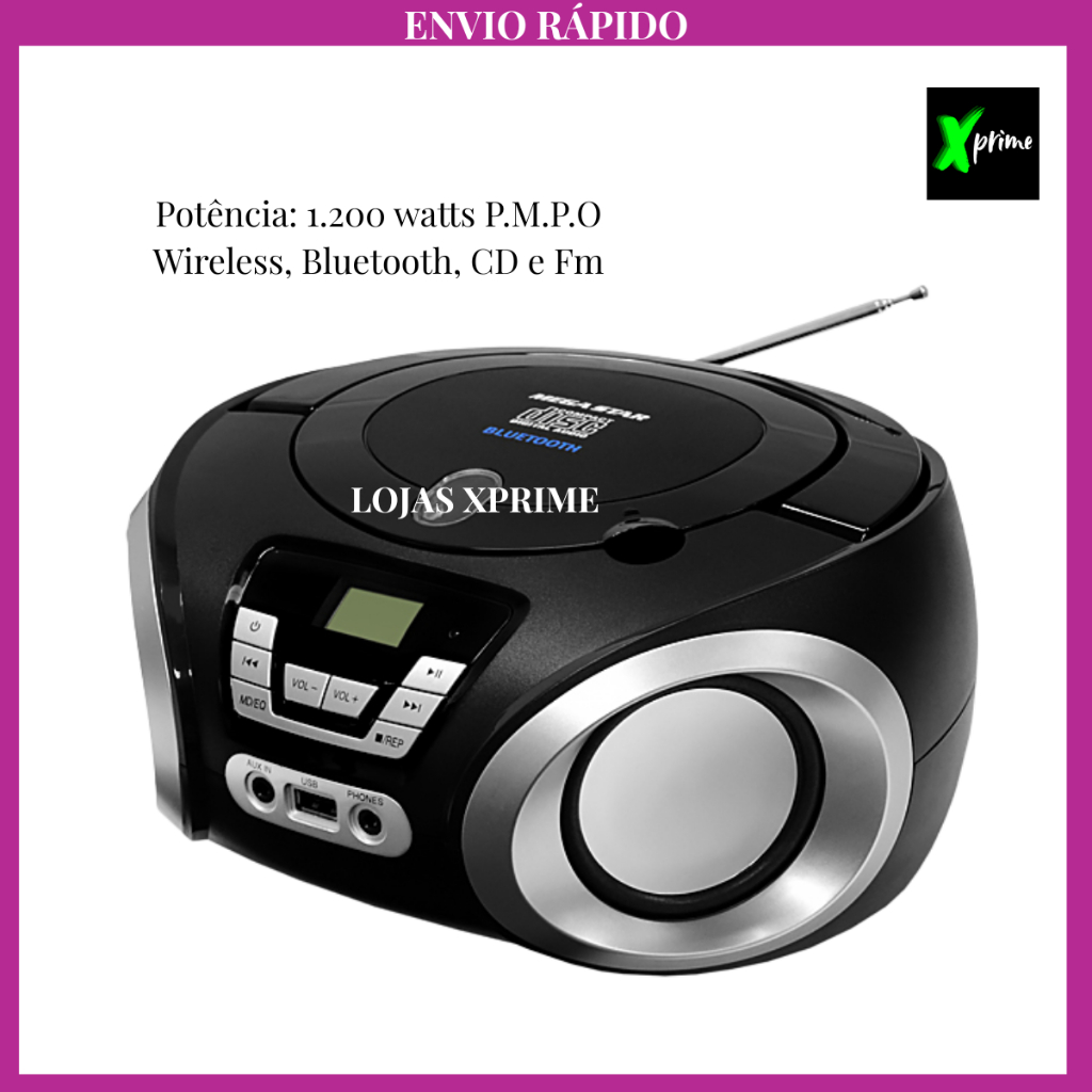 Radio Toca CD Micro System Megastar 1200 Bluetooth Radio Bivolt ...